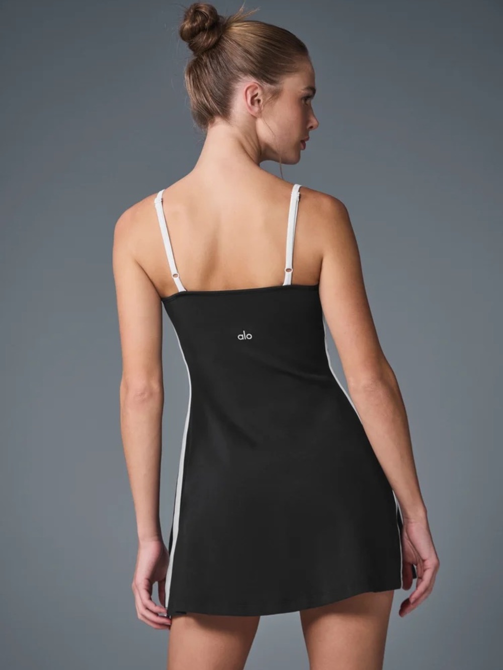 Alo Airbrush Streamlined Dress•Black/White 🖤🤍 - Picture 2 of 14